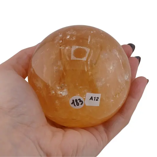 Calcit galben, sfera naturala unicat, A12, imagine 2