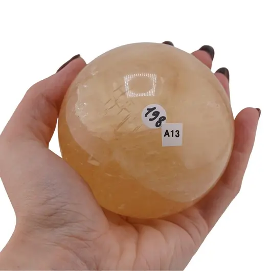 Calcit galben, sfera naturala unicat, A13, imagine 2