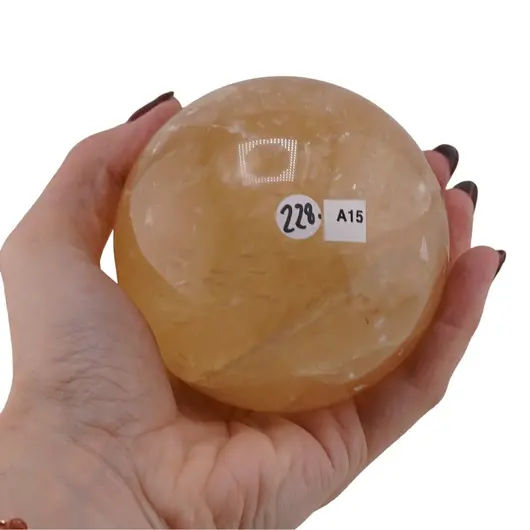 Calcit galben, sfera naturala unicat, A15, imagine 2