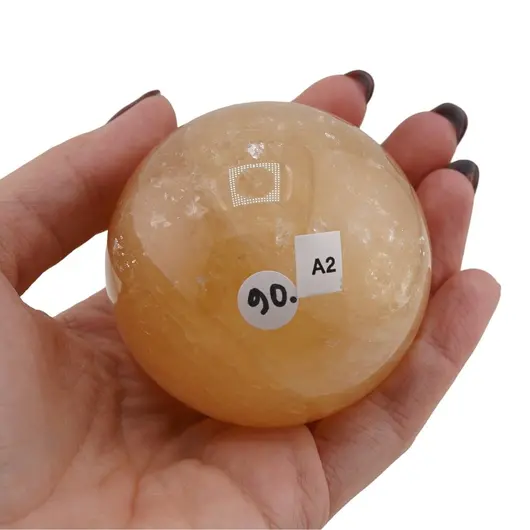 Calcit galben, sfera naturala unicat, A2, imagine 2