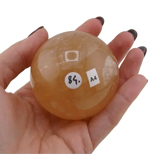 Calcit galben, sfera naturala unicat, A4, imagine 2