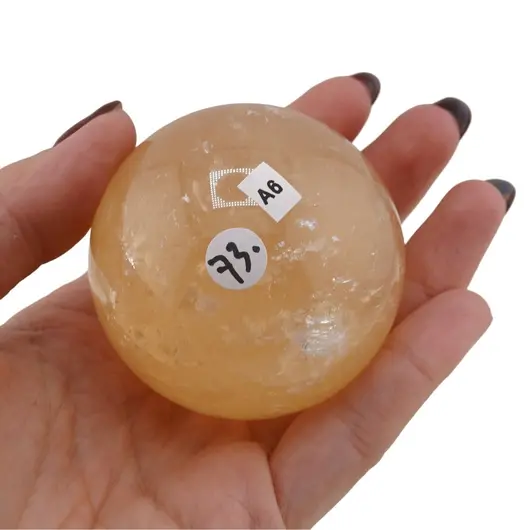 Calcit galben, sfera naturala unicat, A6, imagine 2