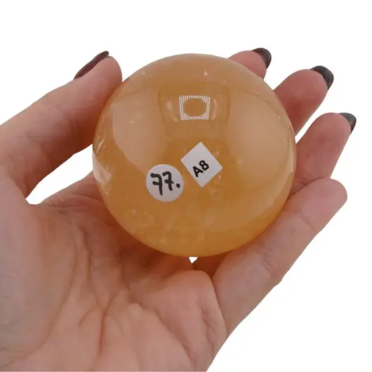 Calcit galben, sfera naturala unicat, A8, imagine 2