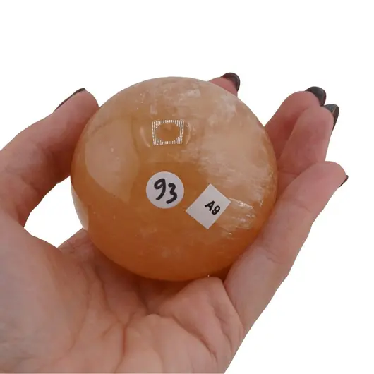 Calcit galben, sfera naturala unicat, A9, imagine 2