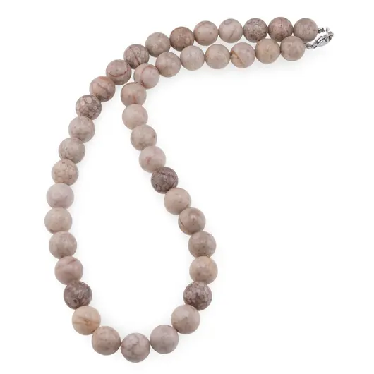 Colier Coral fosilizat sfere 10mm