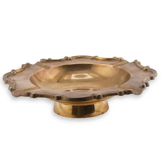 Bol vintage din alama cu margine decorata, 19,5cm, imagine 2