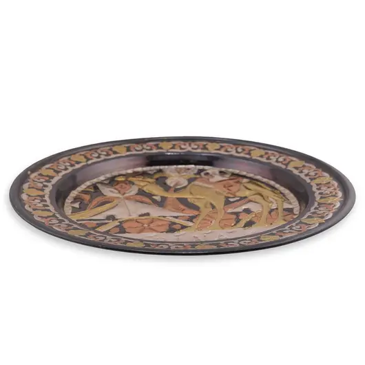 Tablou vintage din metal emailat, model camila decorativa, 25cm, imagine 2