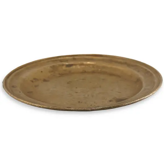 Tava vintage din alama simpla, model clasic, 17cm, imagine 2