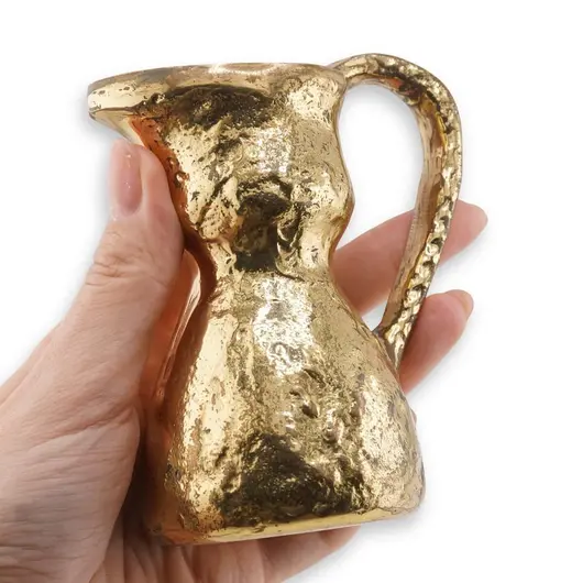 Ulcior vintage din alama cu maner decorativ, 10cm, imagine 3