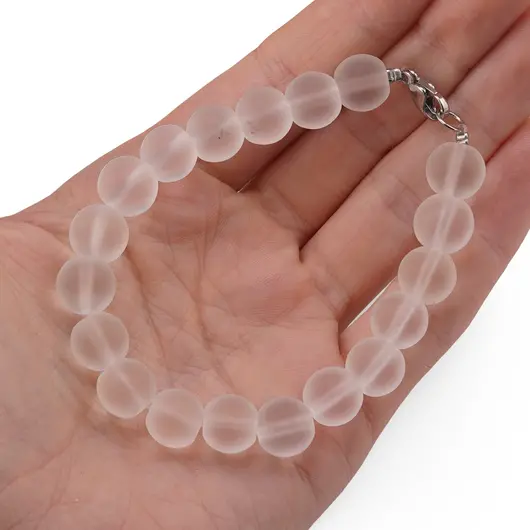 Bratara Cristal de stanca sfere mate 10mm, imagine 3