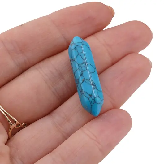 Cristal cu doua varfuri Turcoaz pentru meditatie si grila de cristale, imagine 3