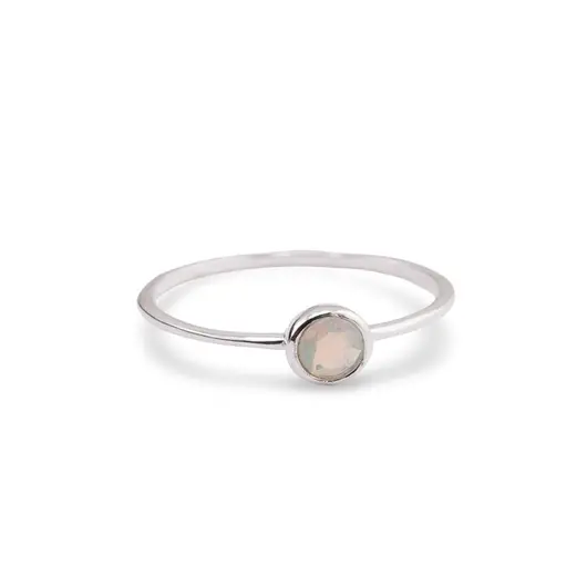 Inel din argint 925 subtire cu Opal de foc, marimea 60 - montura rotunda, imagine 2