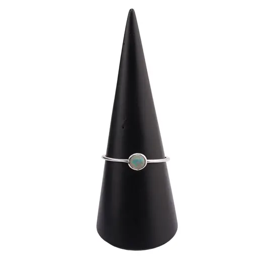 Inel din argint 925 subtire cu Opal de foc, marimea 60 - montura rotunda, imagine 4