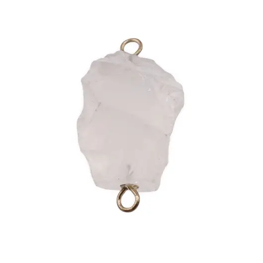 Pandantiv Cristal de stanca brut cu doua anouri, 30mm