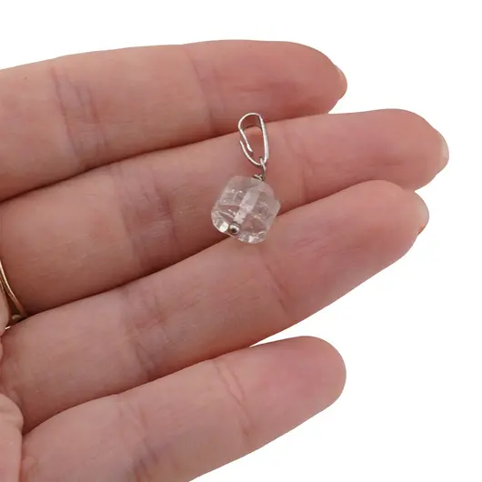 Pandantiv Cristal de stanca tub fatetat, 10mm, imagine 3