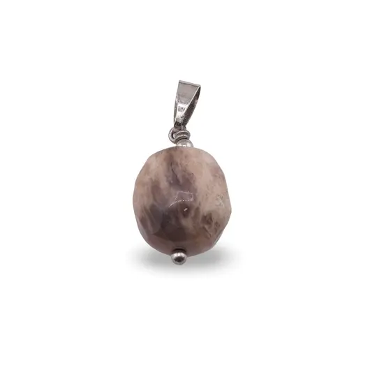 Pandantiv Piatra lunii gri fatetata, 14mm