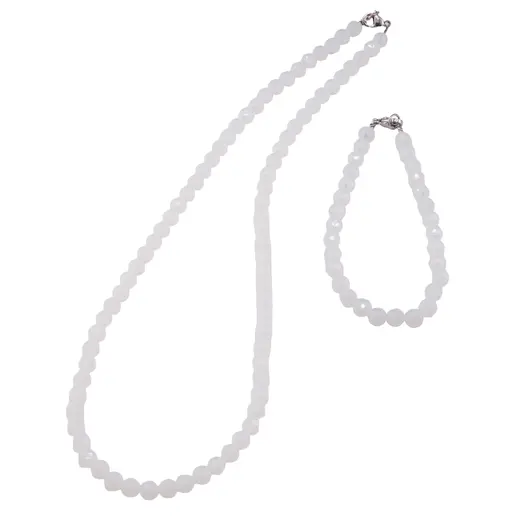 Set colier si bratara Opalit sfere fatetate 6mm