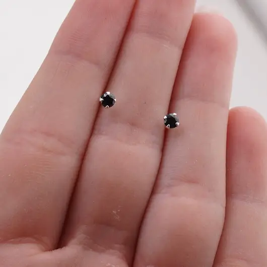 Cercei cu surub din Argint 925 si Spinel, 3mm, imagine 3