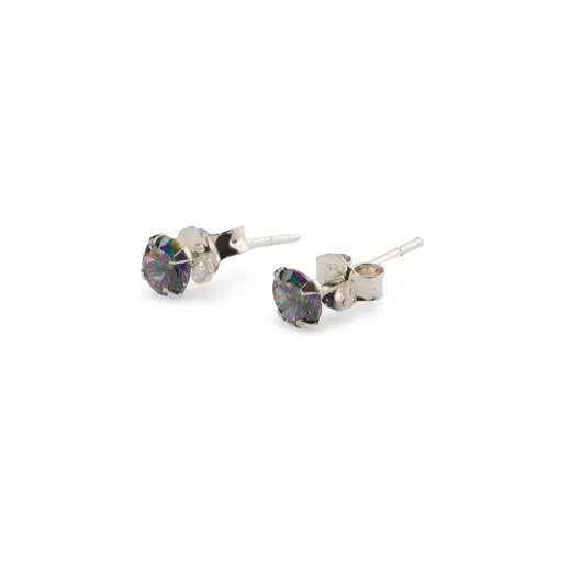 Cercei cu surub din Argint 925 si Topaz mistic, 4mm