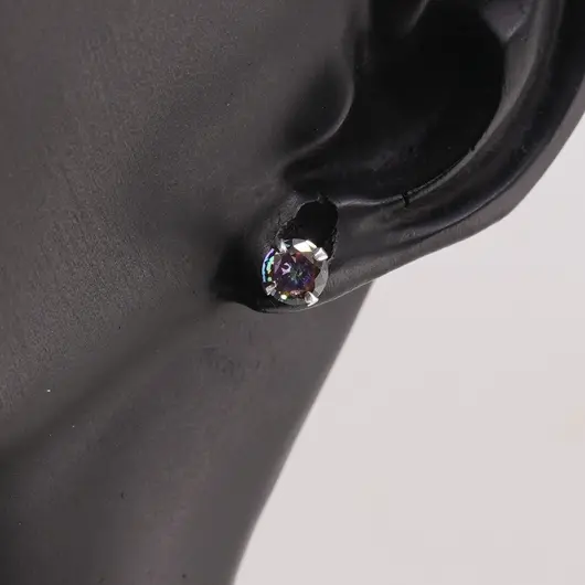 Cercei cu surub din Argint 925 si Topaz mistic, 5mm, imagine 2