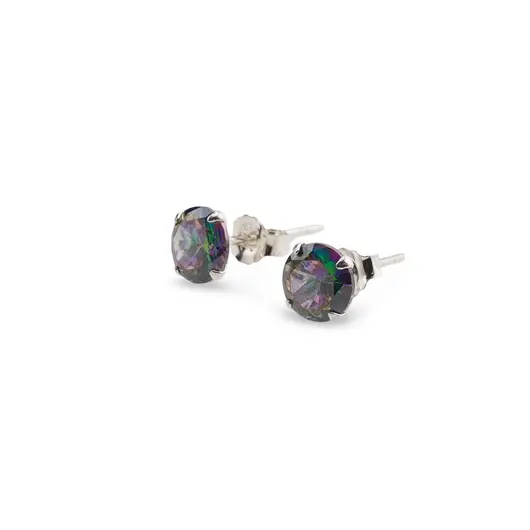 Cercei cu surub din Argint 925 si Topaz mistic, 6mm