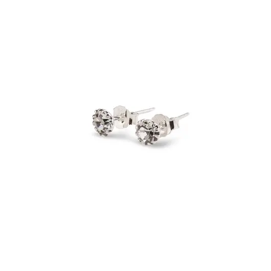 Cercei cu surub din Argint 925 si zircon alb, 4-5mm