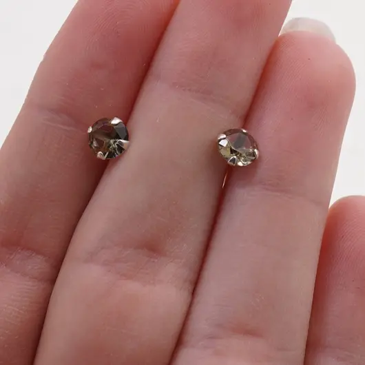 Cercei cu surub din Argint 925 si zircon galben, 5mm, imagine 3