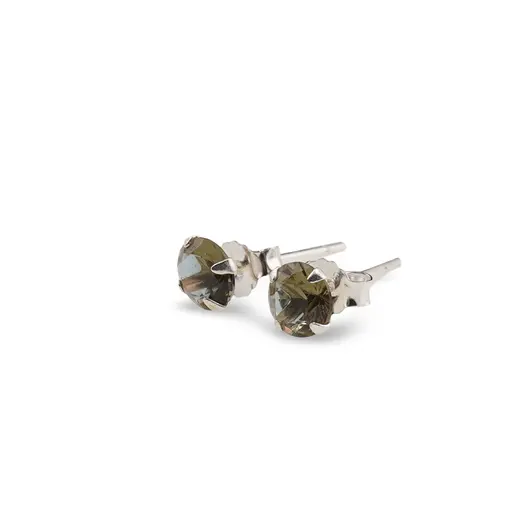 Cercei cu surub din Argint 925 si zircon galben, 5mm