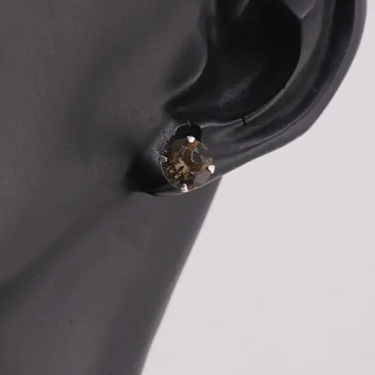 Cercei cu surub din Argint 925 si zircon galben, 6mm, imagine 2