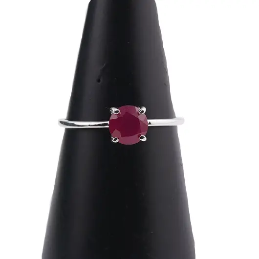 Inel din argint 925 subtire cu Agat roz, marimea 57 - montura tip prong, imagine 4