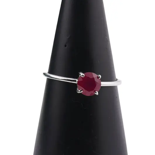 Inel din argint 925 subtire cu Agat roz, marimea 59 - montura tip prong, imagine 4