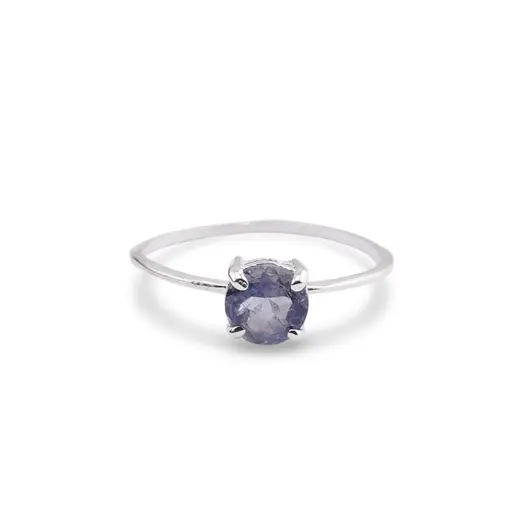 Inel din argint 925 subtire cu Iolith, marimea 53 - montura tip prong, imagine 2