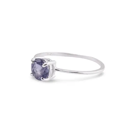 Inel din argint 925 subtire cu Iolith, marimea 53 - montura tip prong