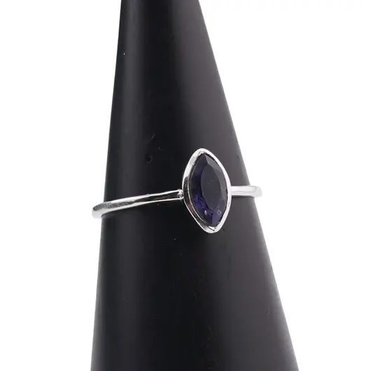 Inel din argint 925 subtire cu Iolith, marimea 55 - montura oval ascutit, imagine 4