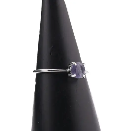 Inel din argint 925 subtire cu Iolith, marimea 57 - montura tip prong, imagine 4