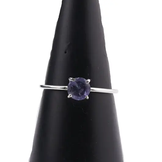 Inel din argint 925 subtire cu Iolith, marimea 59 - montura tip prong, imagine 4