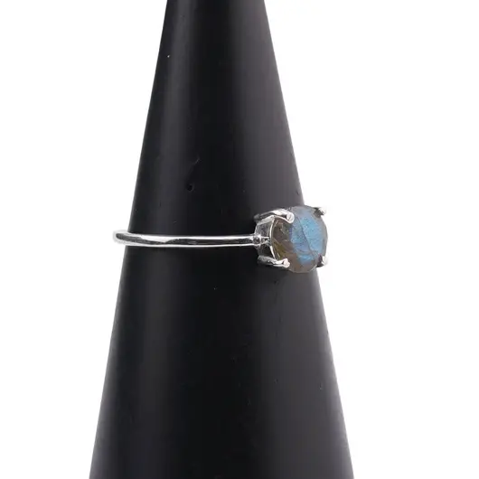 Inel din argint 925 subtire cu Labradorit, marimea 54 - montura tip prong, imagine 4