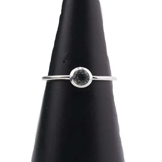 Inel din argint 925 subtire cu Topaz, marimea 53 - montura rotunda, imagine 4