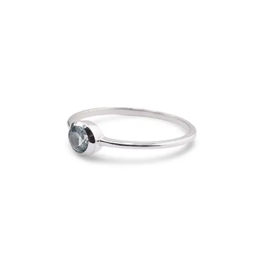 Inel din argint 925 subtire cu Topaz, marimea 53 - montura rotunda
