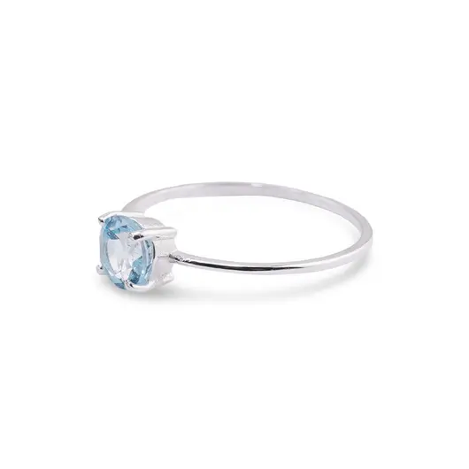 Inel din argint 925 subtire cu Topaz, marimea 59 - montura tip prong