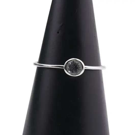 Inel din argint 925 subtire cu Topaz, marimea 60 - montura rotunda, imagine 4