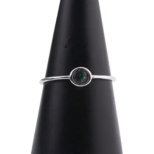 Inel din argint 925 subtire cu Topaz mistic incrustat, marimea 60 - montura rotunda, imagine 4