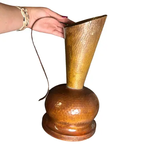 Ulcior vintage din alama, ciocanit manual, 35cm, imagine 3