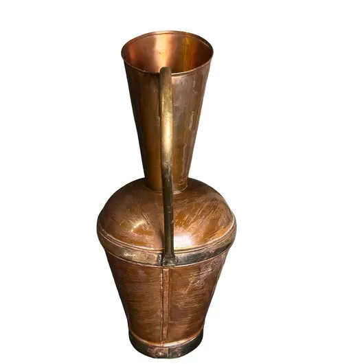 Vas decorativ din alama, model traditional cu toarta, 38cm, imagine 2