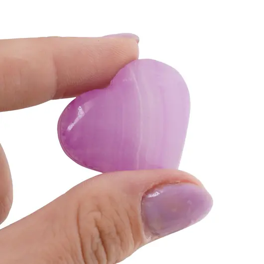 Inima slefuita din Onix de Pakistan colorat, 3cm, imagine 3