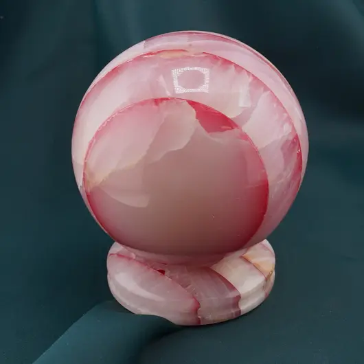 Sfera din Onix de Pakistan colorat cu suport, 9cm, imagine 2