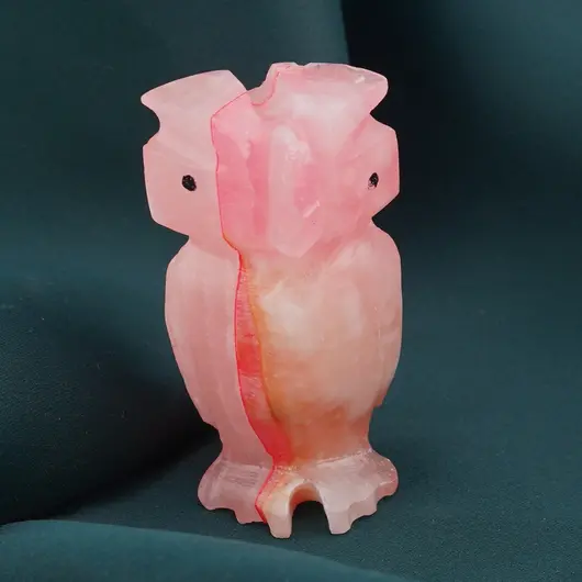 Figurina slefuita din Onix de Pakistan colorat, bufnita - 6,5cm, imagine 2
