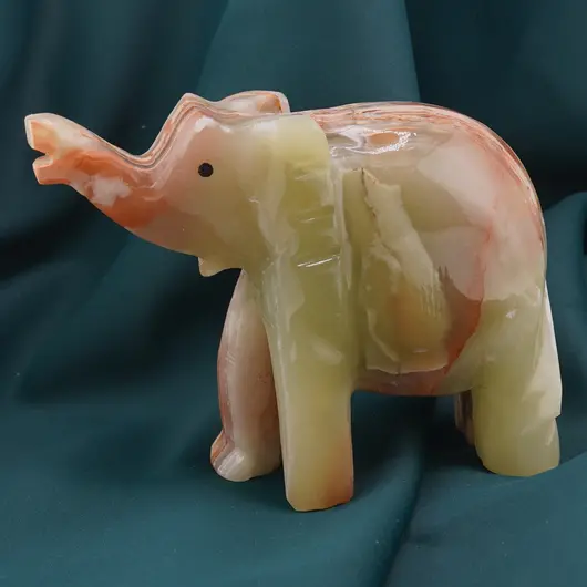Figurina slefuita din Onix de Pakistan, elefant - 10,5cm, imagine 2