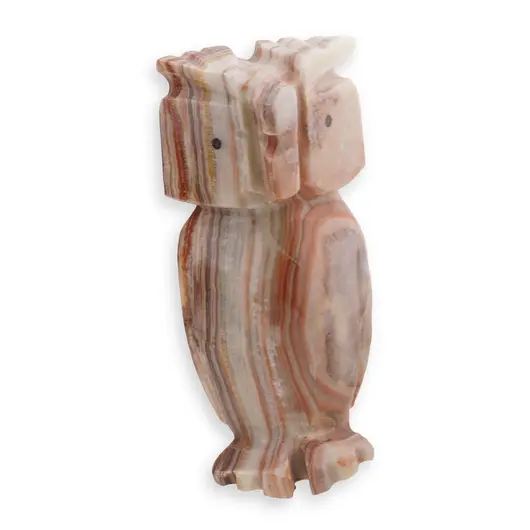 Figurina slefuita din Onix de Pakistan, bufnita - 13cm
