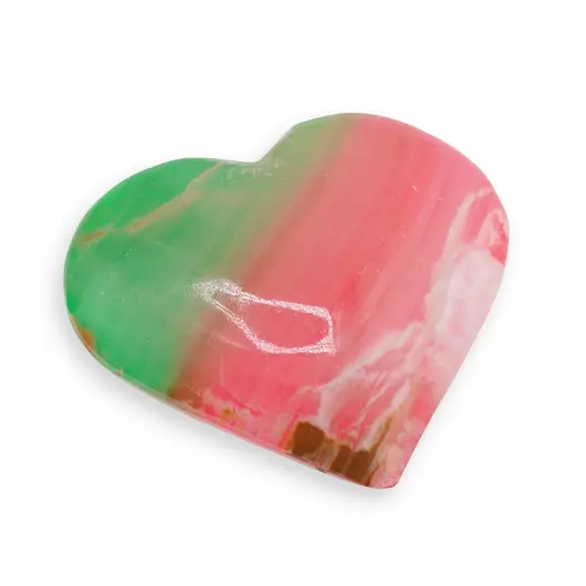 Inima slefuita din Onix de Pakistan colorat - 8cm